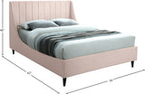 Eva Pink Velvet Full Bed from Meridian - Luna Furniture