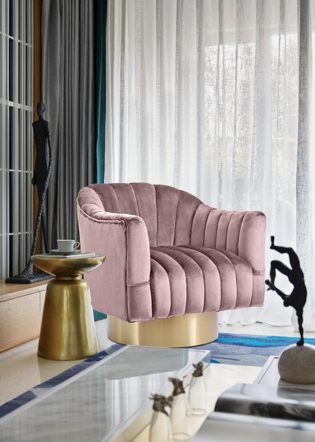 Farrah Pink Velvet Chair from Meridian - Luna Furniture