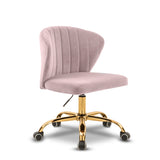 Finley Pink Velvet Office Chair from Meridian - Luna Furniture