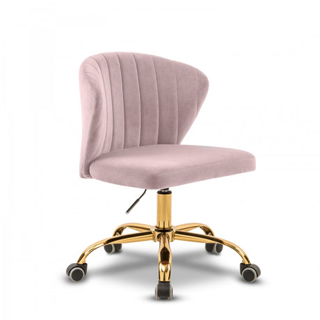 Finley Pink Velvet Office Chair from Meridian - Luna Furniture