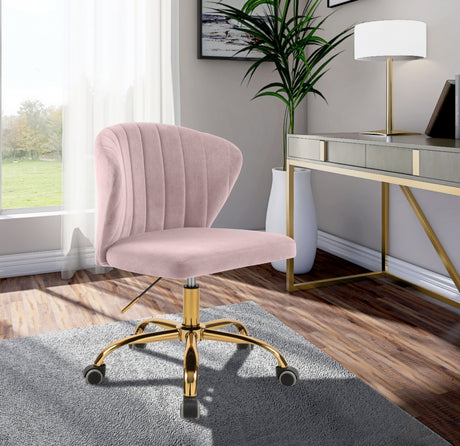 Finley Pink Velvet Office Chair from Meridian - Luna Furniture