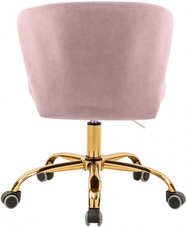 Finley Pink Velvet Office Chair from Meridian - Luna Furniture