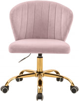 Finley Pink Velvet Office Chair from Meridian - Luna Furniture