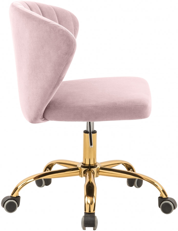 Finley Pink Velvet Office Chair from Meridian - Luna Furniture