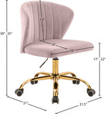 Finley Pink Velvet Office Chair from Meridian - Luna Furniture