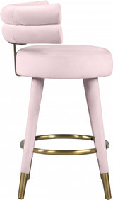 Fitzroy Pink Velvet Counter Stool, Set of 2 from Meridian - Luna Furniture