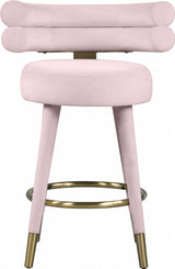 Fitzroy Pink Velvet Counter Stool, Set of 2 from Meridian - Luna Furniture