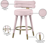 Fitzroy Pink Velvet Counter Stool, Set of 2 from Meridian - Luna Furniture