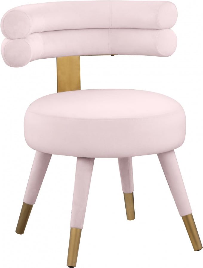 Fitzroy Pink Velvet Dining Chair, Set of 2 from Meridian - Luna Furniture