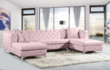 Gail Pink Velvet 3pc. Sectional from Meridian - Luna Furniture