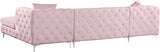 Gail Pink Velvet 3pc. Sectional from Meridian - Luna Furniture