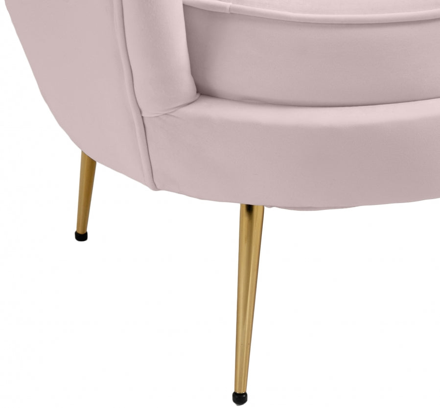 Gardenia Pink Velvet Chair from Meridian - Luna Furniture