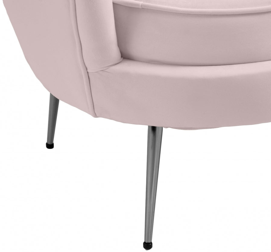 Gardenia Pink Velvet Chair from Meridian - Luna Furniture