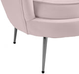 Gardenia Pink Velvet Chair from Meridian - Luna Furniture