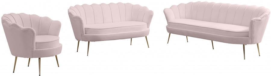 Gardenia Pink Velvet Chair from Meridian - Luna Furniture