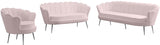 Gardenia Pink Velvet Chair from Meridian - Luna Furniture