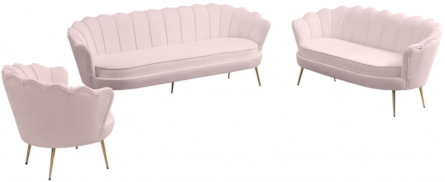 Gardenia Pink Velvet Chair from Meridian - Luna Furniture