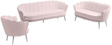 Gardenia Pink Velvet Chair from Meridian - Luna Furniture