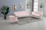 Gardenia Pink Velvet Chair from Meridian - Luna Furniture