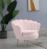 Gardenia Pink Velvet Chair from Meridian - Luna Furniture