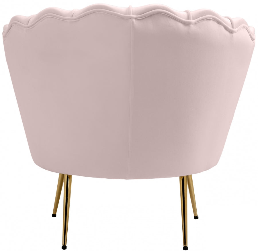 Gardenia Pink Velvet Chair from Meridian - Luna Furniture