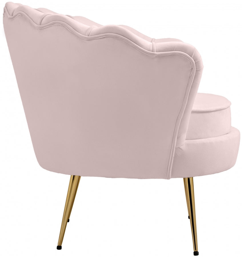 Gardenia Pink Velvet Chair from Meridian - Luna Furniture