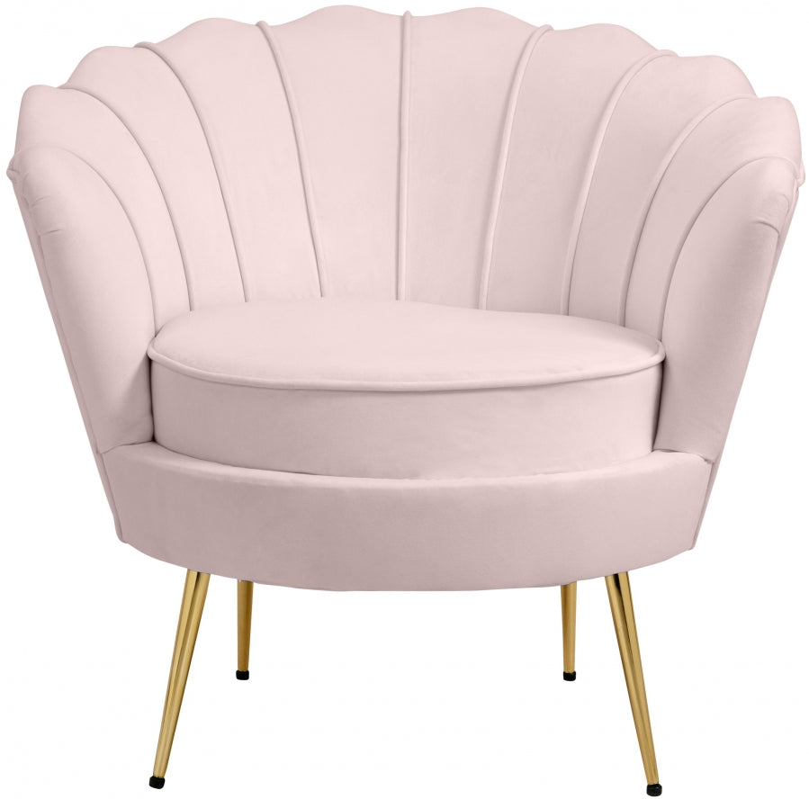 Gardenia Pink Velvet Chair from Meridian - Luna Furniture