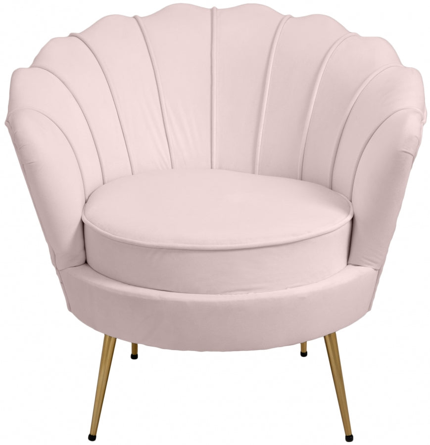 Gardenia Pink Velvet Chair from Meridian - Luna Furniture