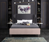 Ghost Pink Velvet Queen Bed from Meridian - Luna Furniture