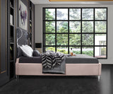 Ghost Pink Velvet Queen Bed from Meridian - Luna Furniture