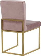 Giselle Pink Velvet Dining Chair, Set of 2 from Meridian - Luna Furniture