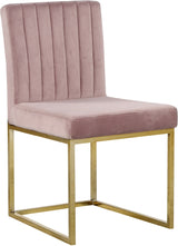 Giselle Pink Velvet Dining Chair, Set of 2 from Meridian - Luna Furniture