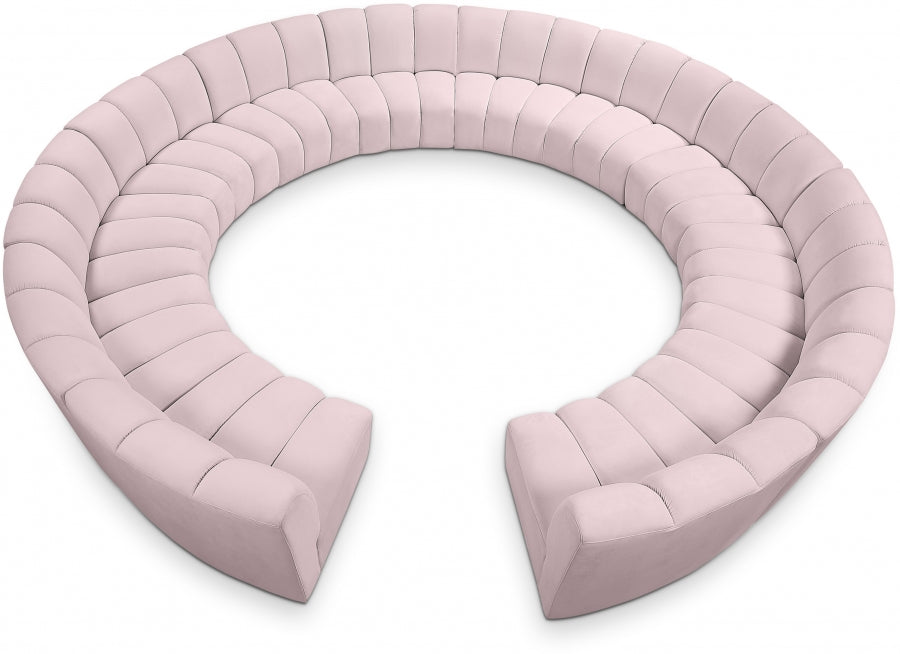 Infinity Pink Modular 12-Piece Sectional from Meridian - Luna Furniture