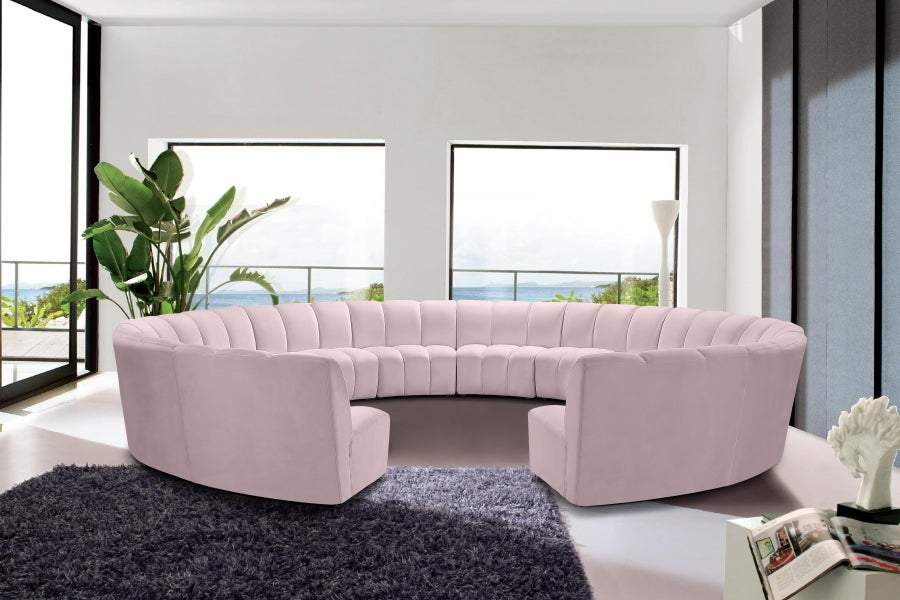 Infinity Pink Modular 12-Piece Sectional from Meridian - Luna Furniture