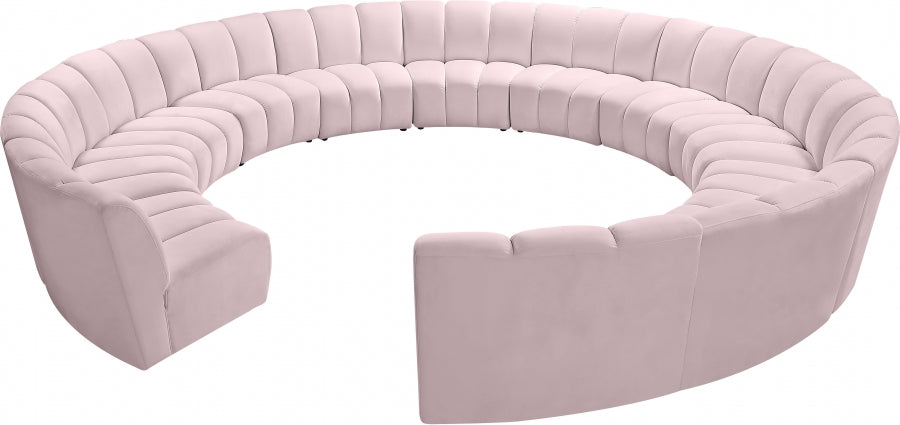 Infinity Pink Modular 12-Piece Sectional from Meridian - Luna Furniture