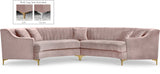 Jackson Pink Velvet 2-Piece Sectional from Meridian - Luna Furniture