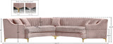 Jackson Pink Velvet 2-Piece Sectional from Meridian - Luna Furniture