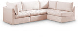 Jacob Pink Velvet Modular Sectional from Meridian - Luna Furniture