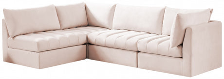 Jacob Pink Velvet Modular Sectional from Meridian - Luna Furniture