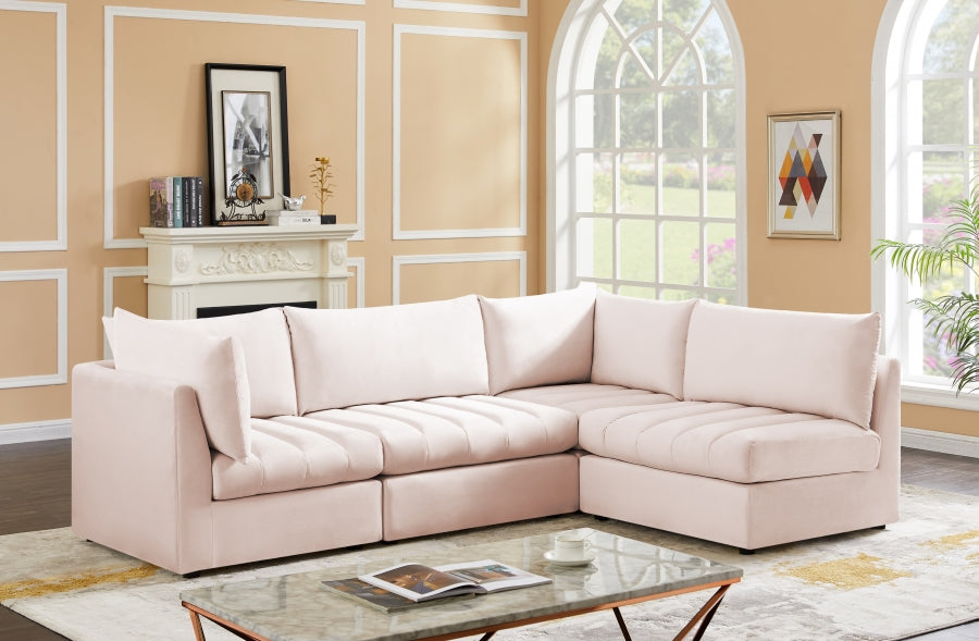 Jacob Pink Velvet Modular Sectional from Meridian - Luna Furniture