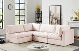 Jacob Pink Velvet Modular Sectional from Meridian - Luna Furniture