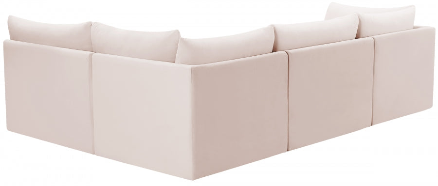 Jacob Pink Velvet Modular Sectional from Meridian - Luna Furniture