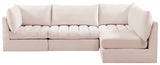 Jacob Pink Velvet Modular Sectional from Meridian - Luna Furniture