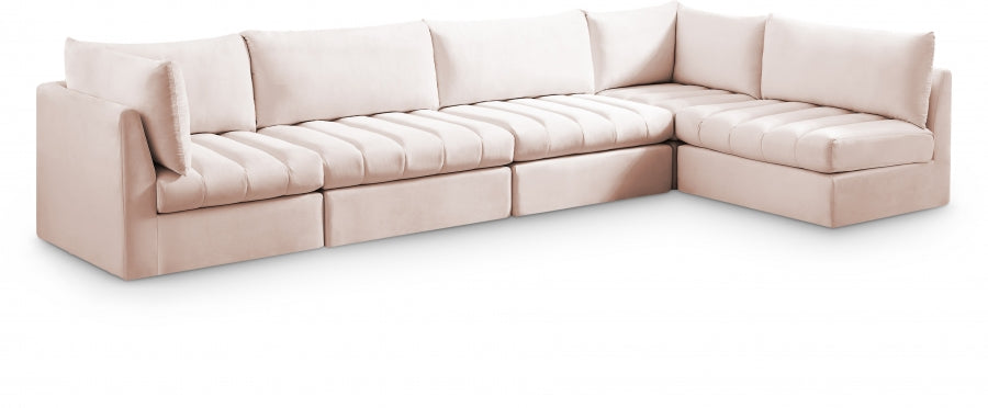 Jacob Pink Velvet Modular Sectional from Meridian - Luna Furniture