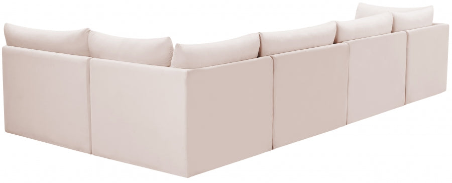 Jacob Pink Velvet Modular Sectional from Meridian - Luna Furniture