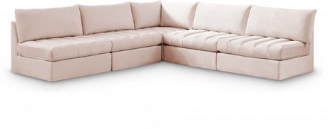 Jacob Pink Velvet Modular Sectional from Meridian - Luna Furniture