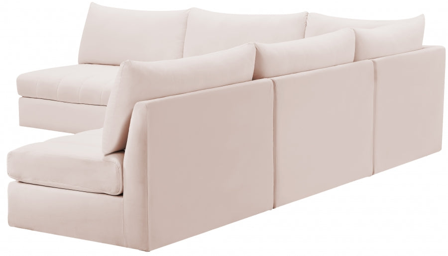 Jacob Pink Velvet Modular Sectional from Meridian - Luna Furniture