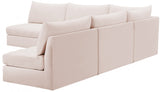 Jacob Pink Velvet Modular Sectional from Meridian - Luna Furniture