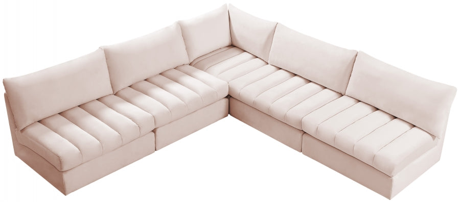 Jacob Pink Velvet Modular Sectional from Meridian - Luna Furniture