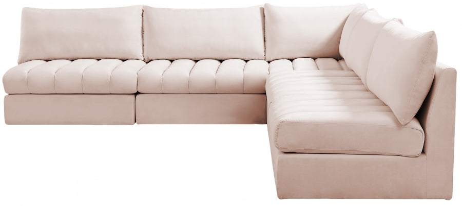 Jacob Pink Velvet Modular Sectional from Meridian - Luna Furniture